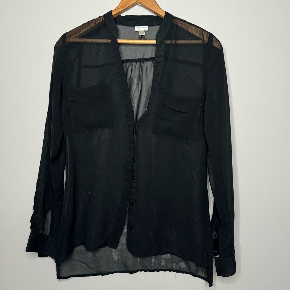 DYNAMITE SHEER BLOUSE
